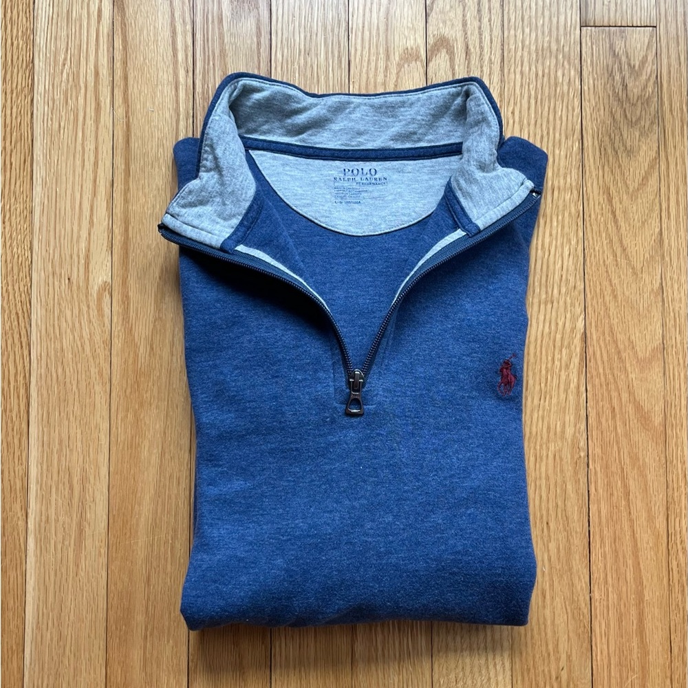 Polo by Ralph Lauren Blue Quarter-Zip Sweater